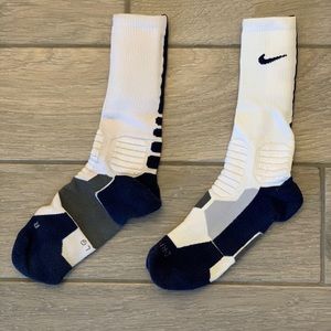 Nike Hyper Elite Socks - White/Navy - LG